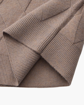 Diamantgestrickter Rundhalspullover