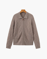 Heritage Diamond Strick-Strickjacke mit Reißverschluss