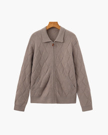 Heritage Diamond Strick-Strickjacke mit Reißverschluss