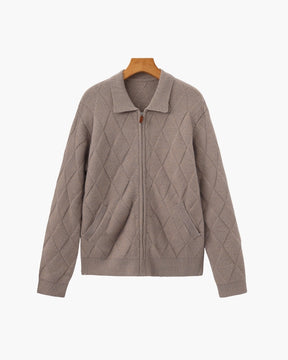 Heritage Diamond Strick-Strickjacke mit Reißverschluss