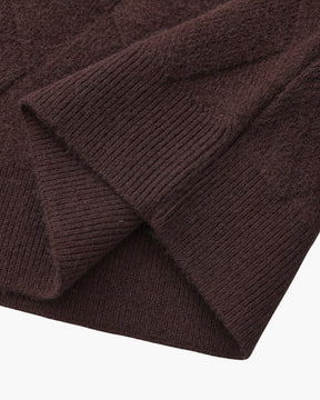 Diamantgestrickter Rundhalspullover