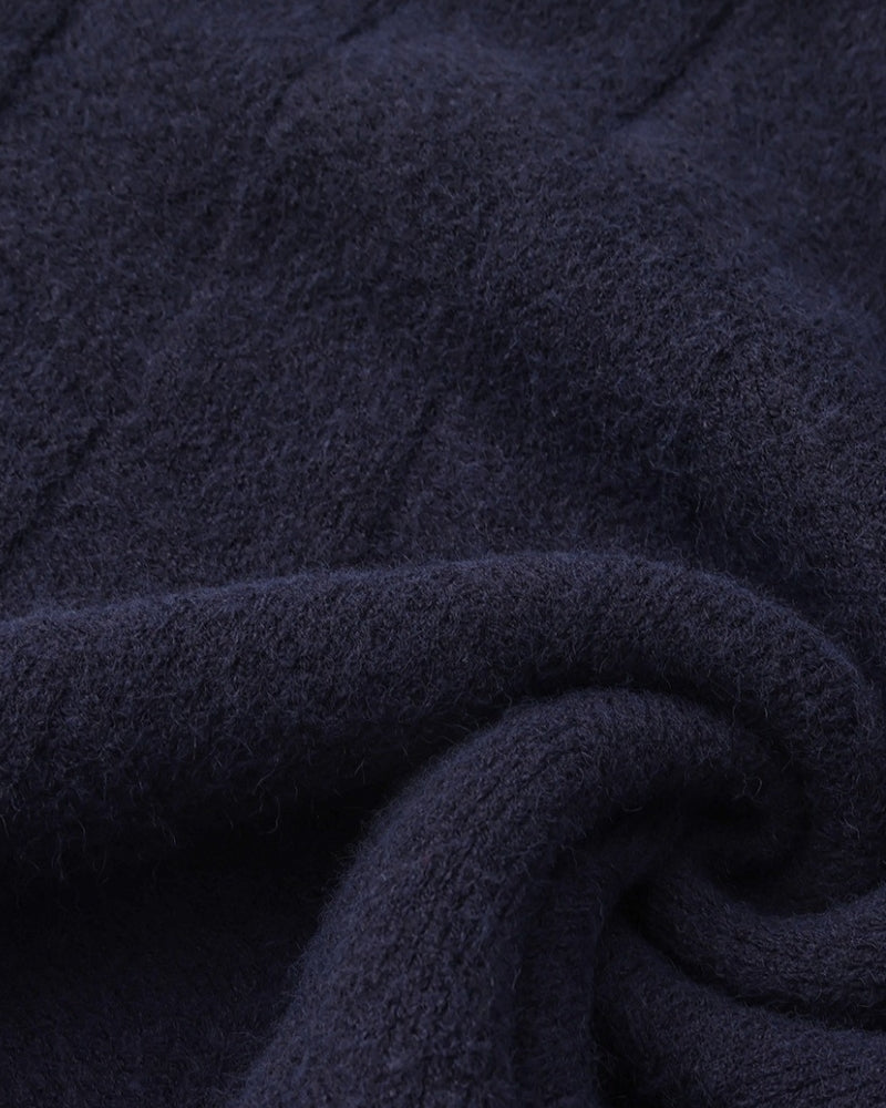 Diamantgestrickter Rundhalspullover