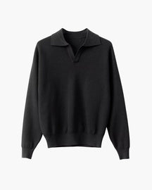 Polo-Pullover aus strukturiertem Strick