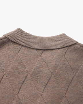 Heritage Diamond Strick-Strickjacke mit Reißverschluss