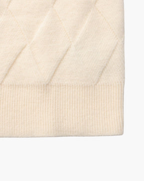 Diamantgestrickter Rundhalspullover